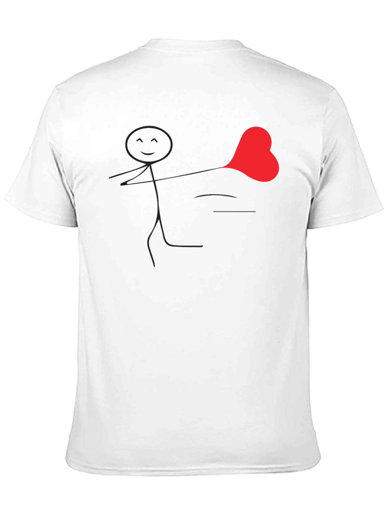 Heart Stick Figure Black T-Shirt