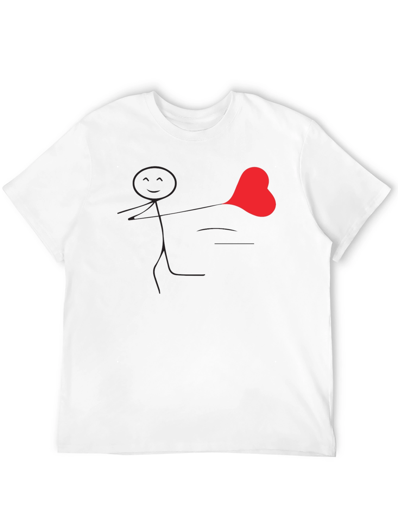 Heart Stick Figure Black T-Shirt