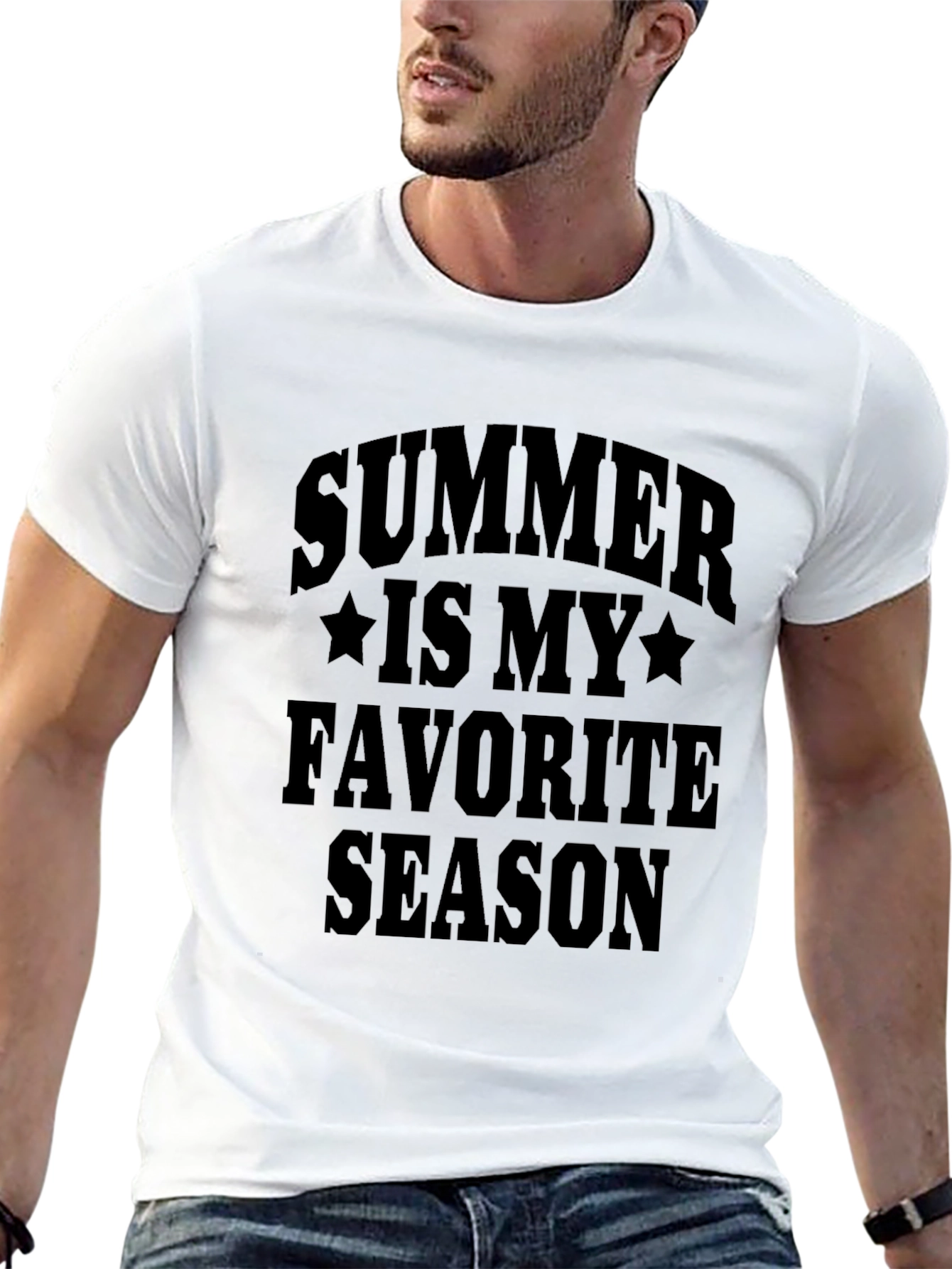 Summer Is My Favorite Season Black Graphic T-Shirt