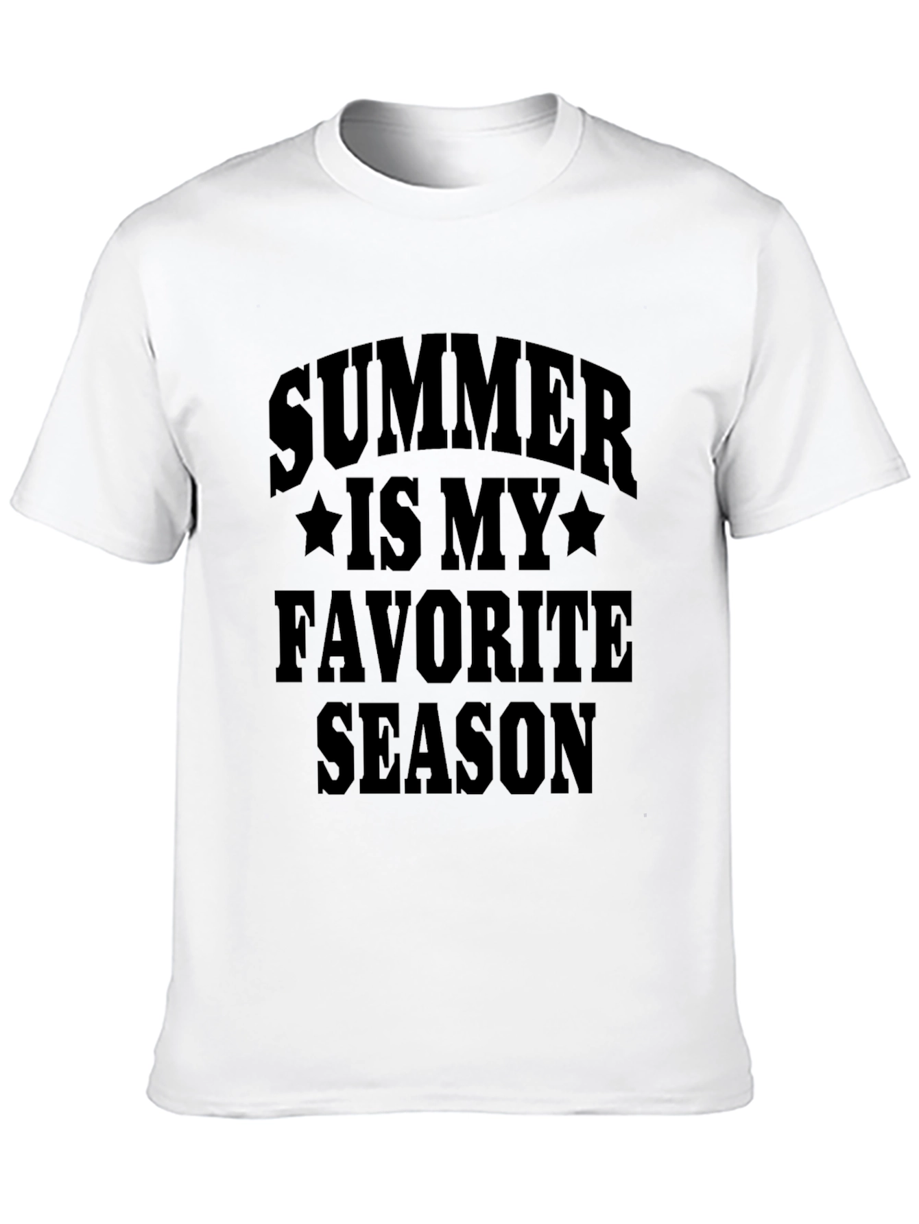 Summer Is My Favorite Season Black Graphic T-Shirt