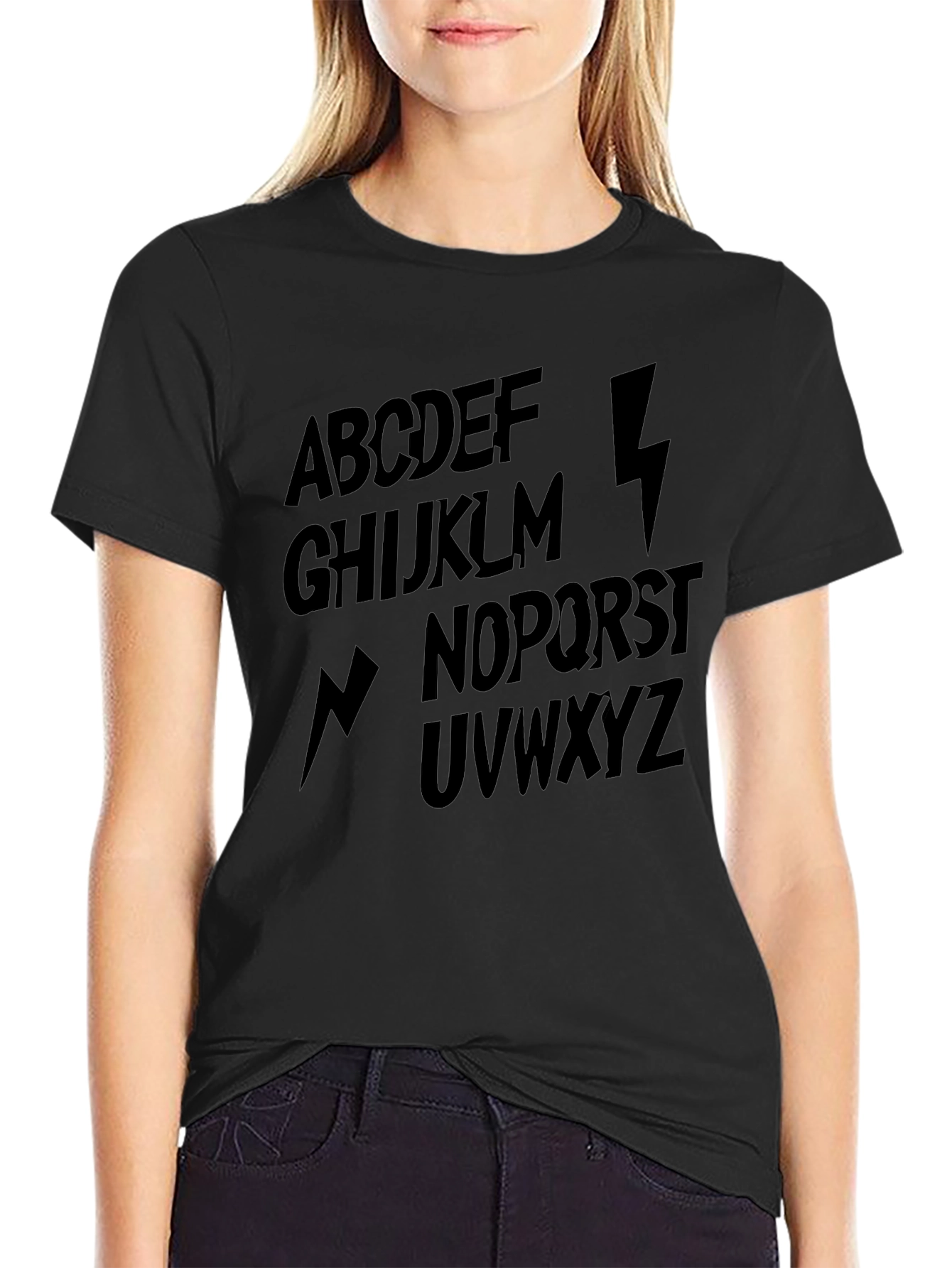 Alphabet Lightning Bolt Graphic T-Shirt