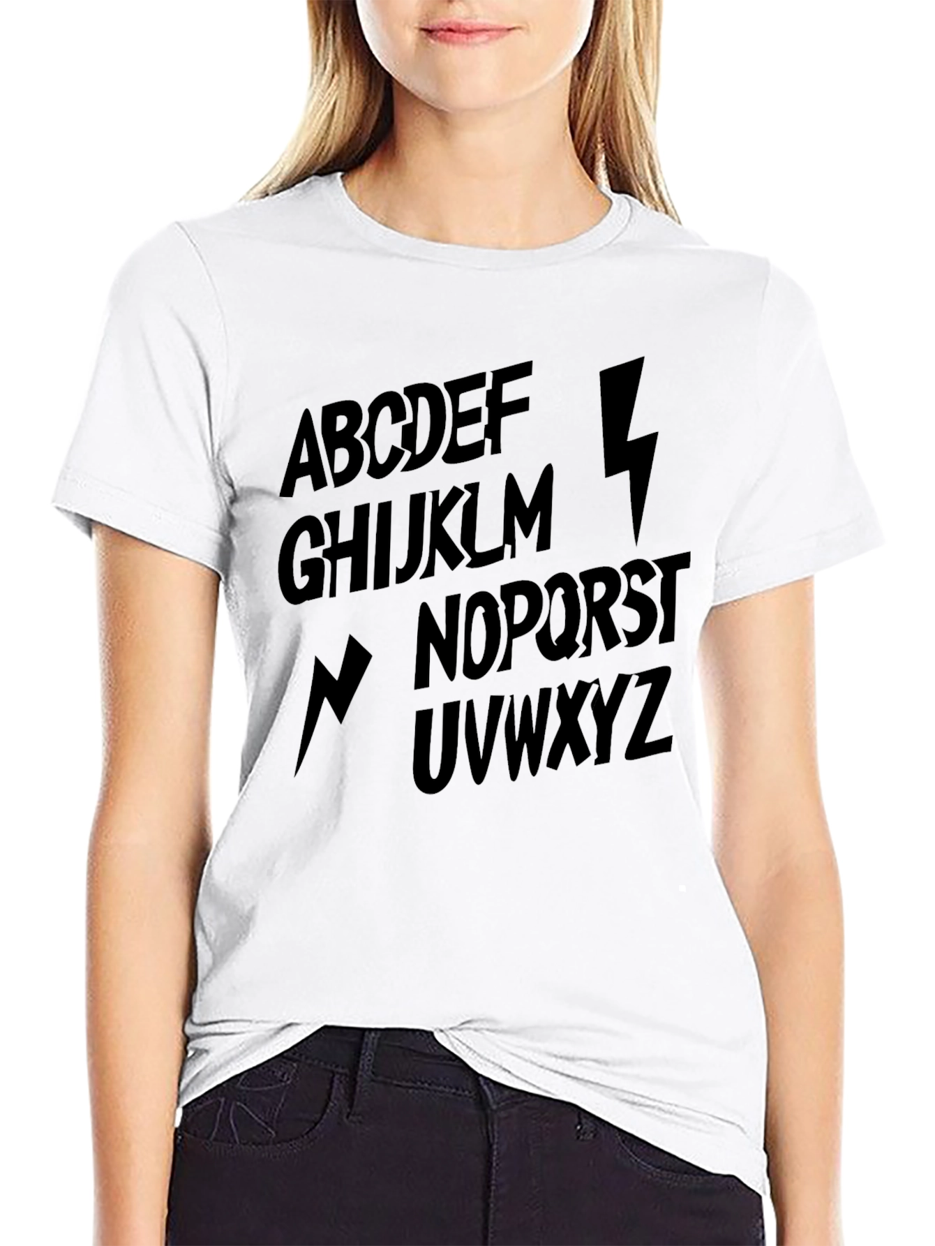 Alphabet Lightning Bolt Graphic T-Shirt