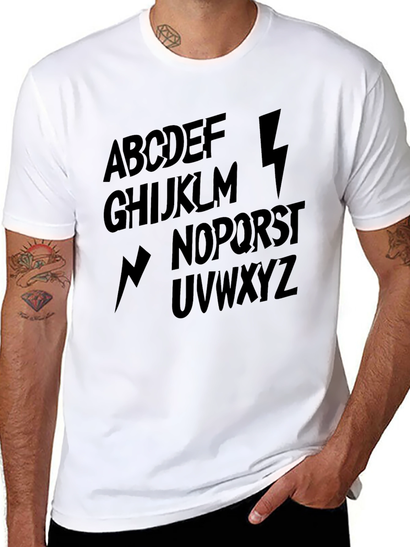 Alphabet Lightning Bolt Graphic T-Shirt