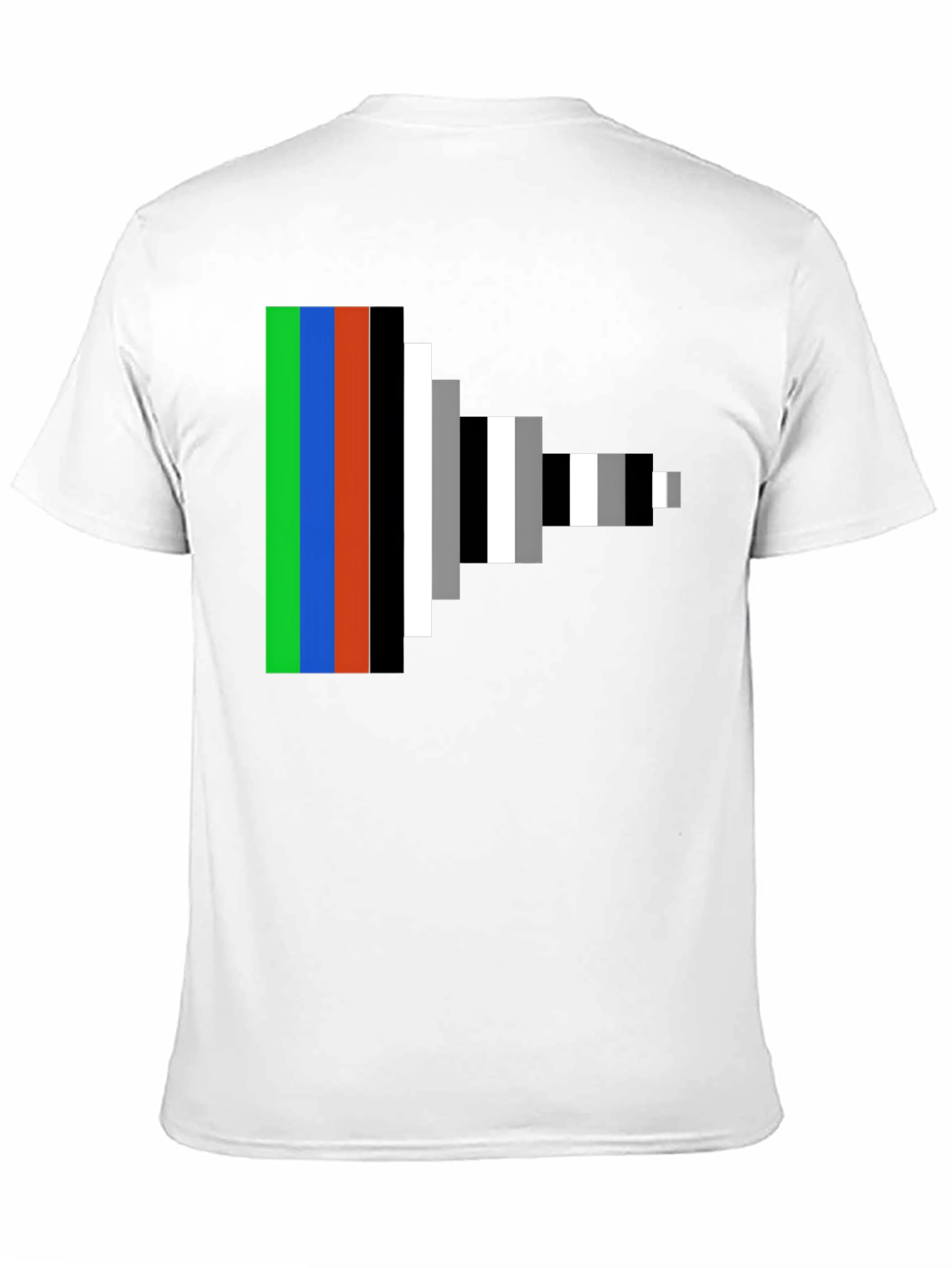 Retro Pixel Stripes Graphic Tee - Modern Geek Style