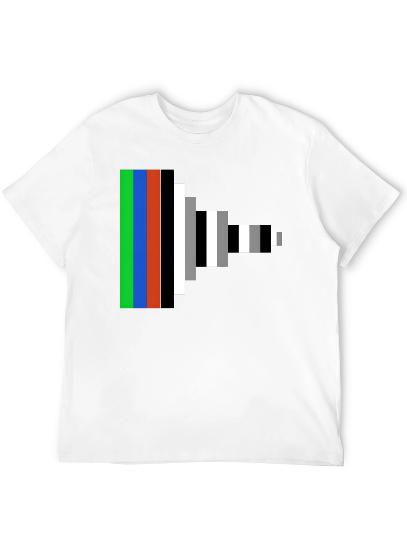 Retro Pixel Stripes Graphic Tee - Modern Geek Style