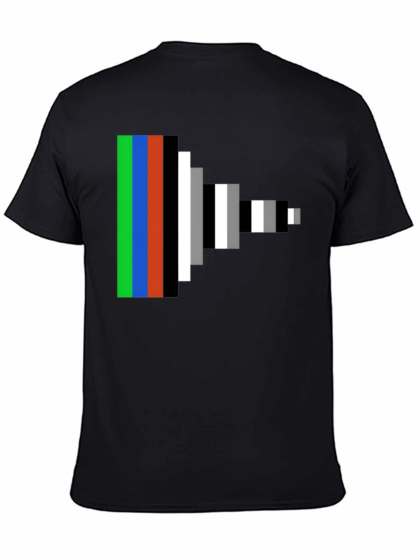 Retro Pixel Stripes Graphic Tee - Modern Geek Style