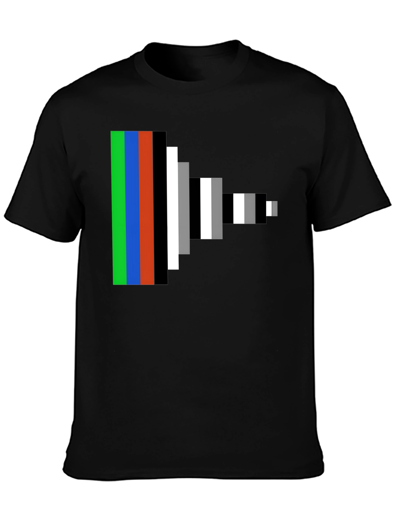 Retro Pixel Stripes Graphic Tee - Modern Geek Style