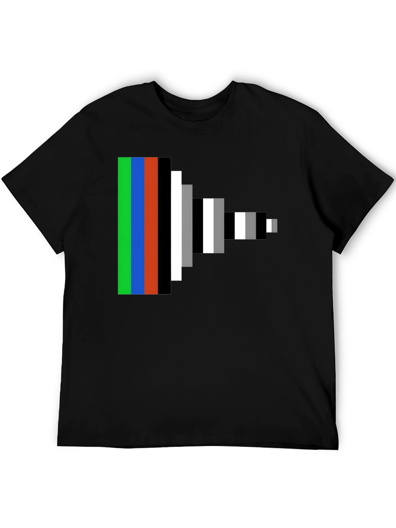 Retro Pixel Stripes Graphic Tee - Modern Geek Style