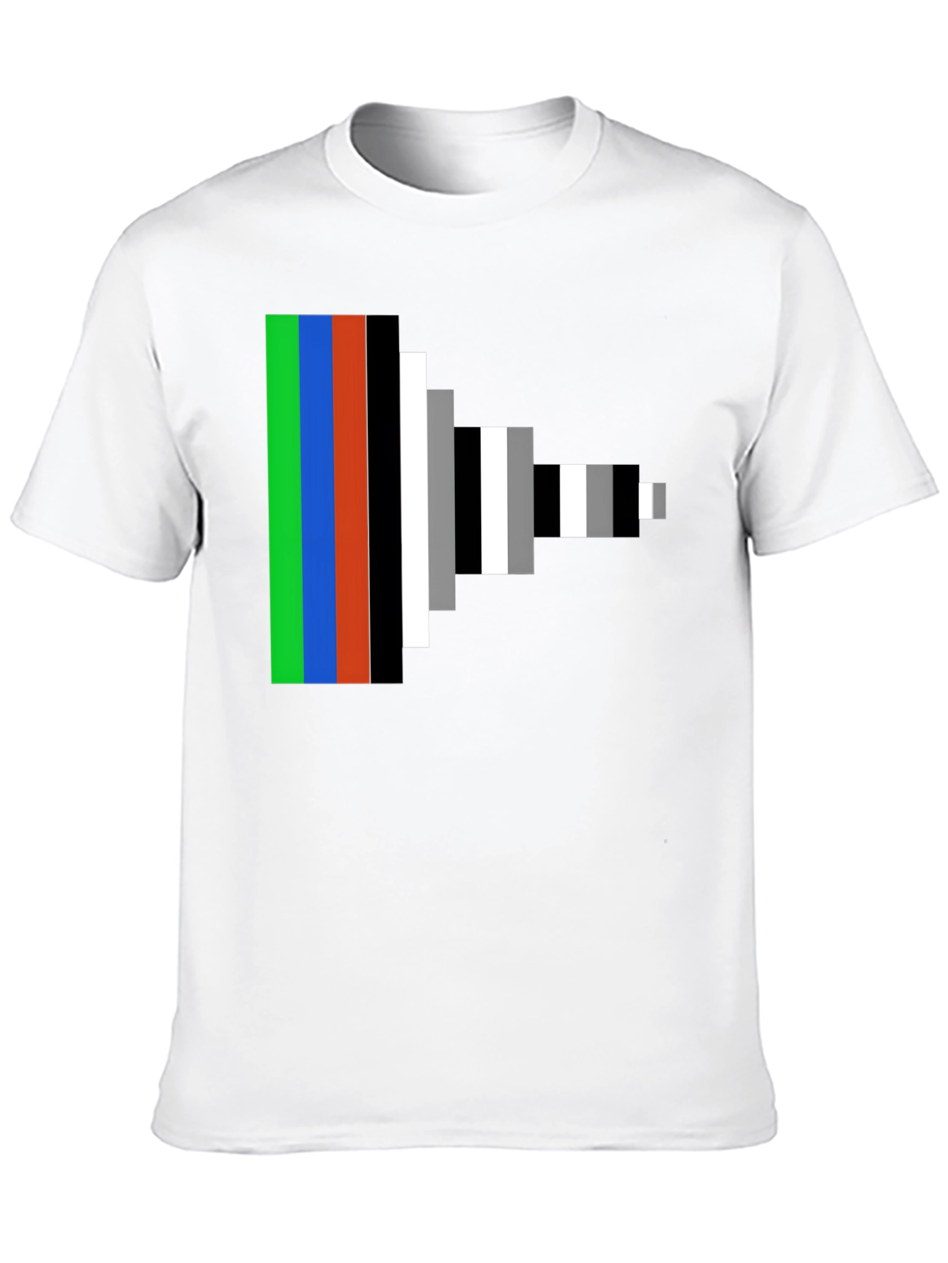 Retro Pixel Stripes Graphic Tee - Modern Geek Style