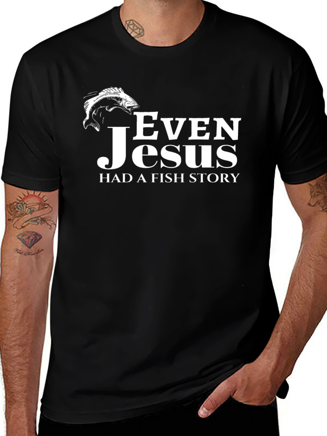 Even Jesus Had a Fish Story Graphic Tee