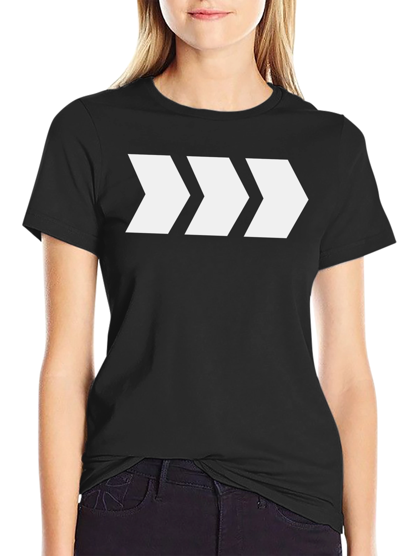 Modern Arrow Graphic Tee - Black Cotton