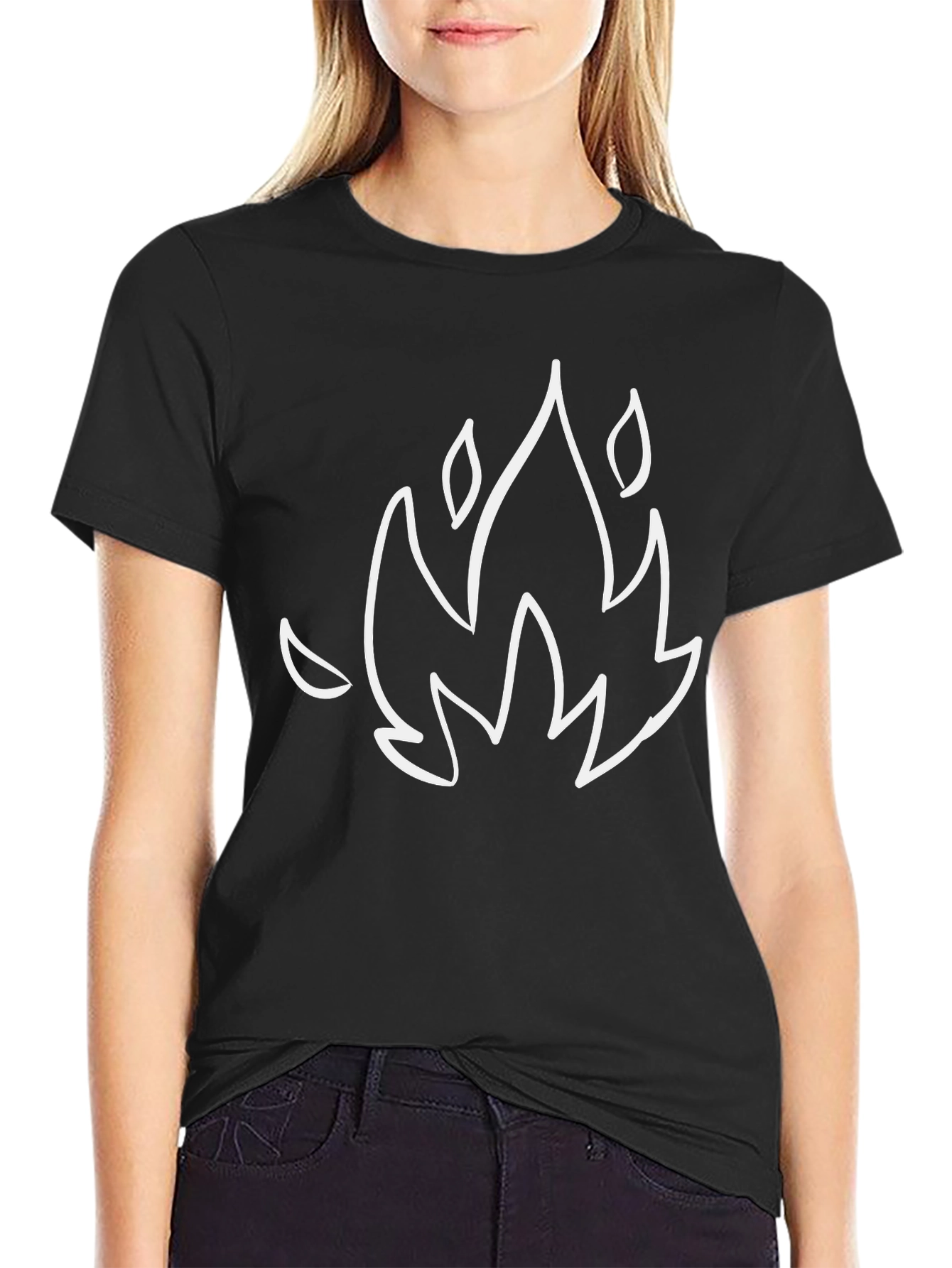 Flame Graphic Black T-Shirt - Modern Casual Tee