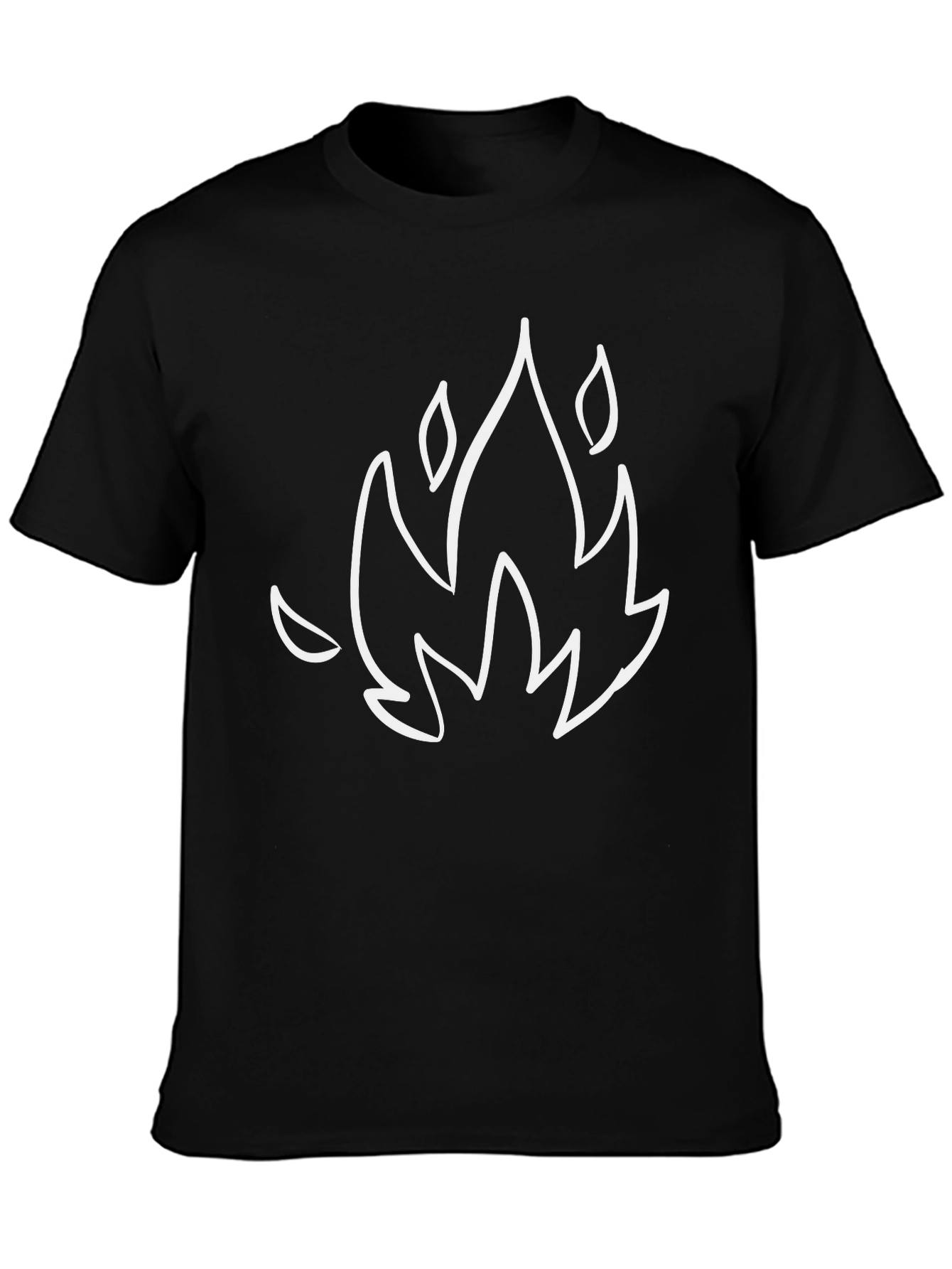 Flame Graphic Black T-Shirt - Modern Casual Tee