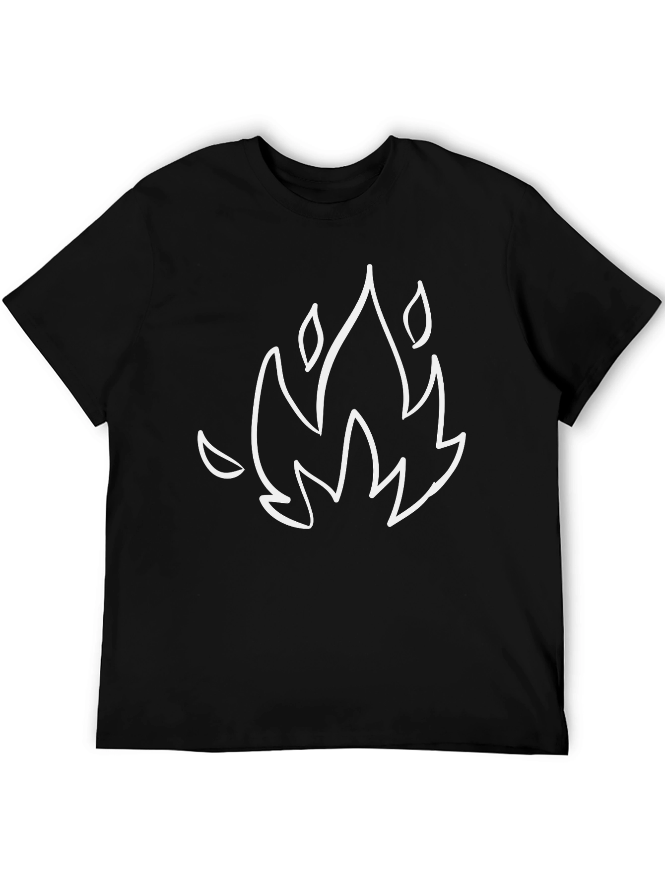 Flame Graphic Black T-Shirt - Modern Casual Tee
