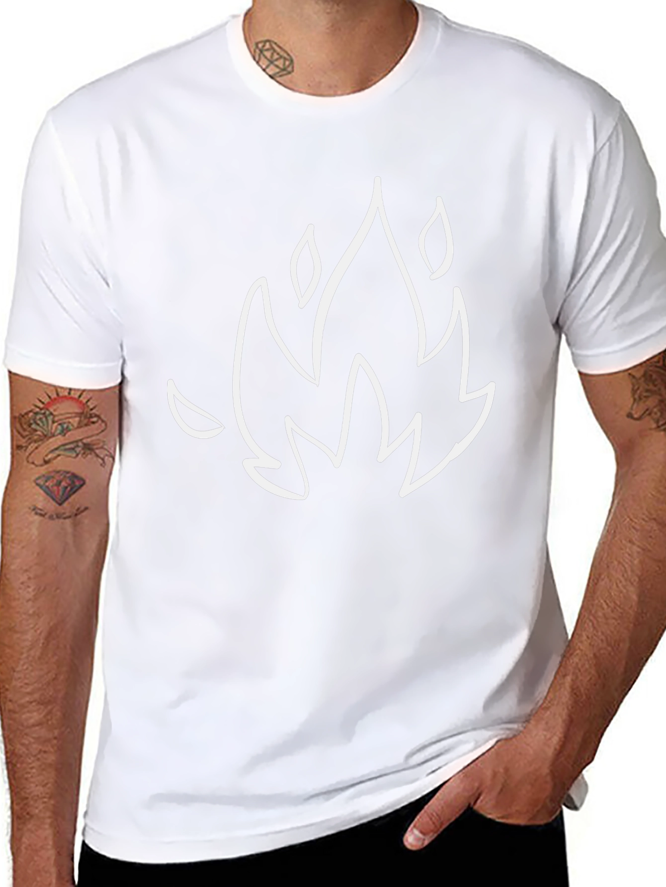 Flame Graphic Black T-Shirt - Modern Casual Tee