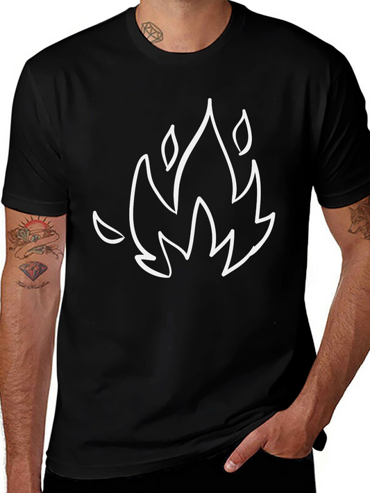 Flame Graphic Black T-Shirt - Modern Casual Tee