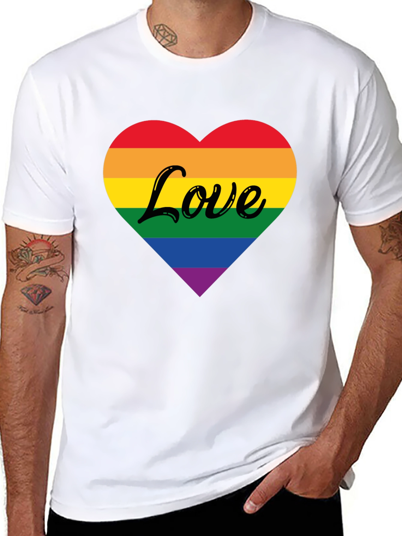 Rainbow Heart Love T-Shirt - Pride Apparel