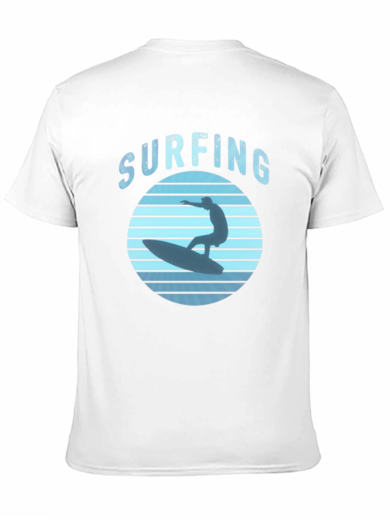 Surfing Graphic Tee - Black Cotton T-Shirt