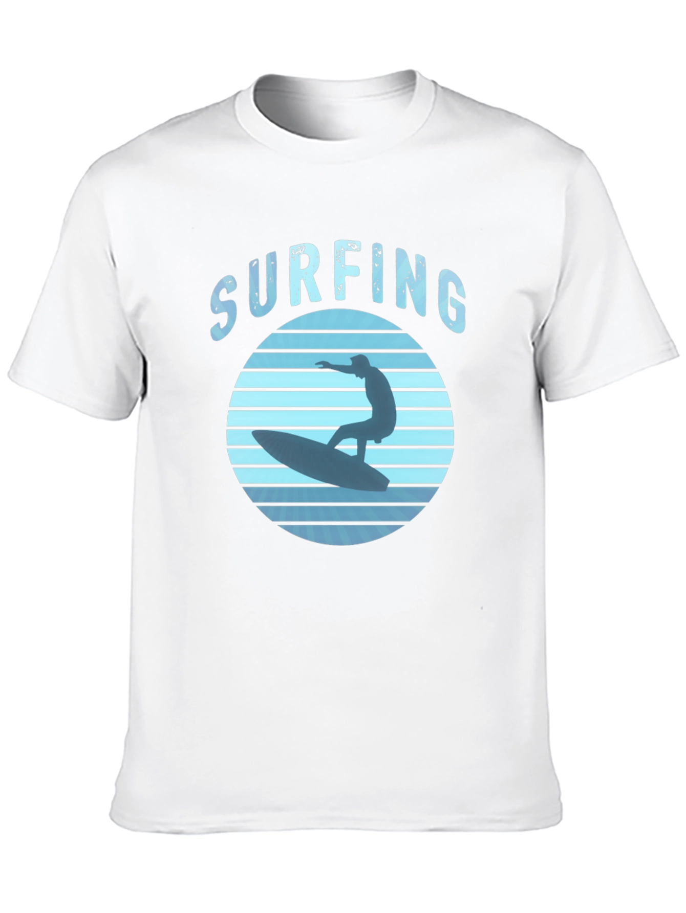 Surfing Graphic Tee - Black Cotton T-Shirt