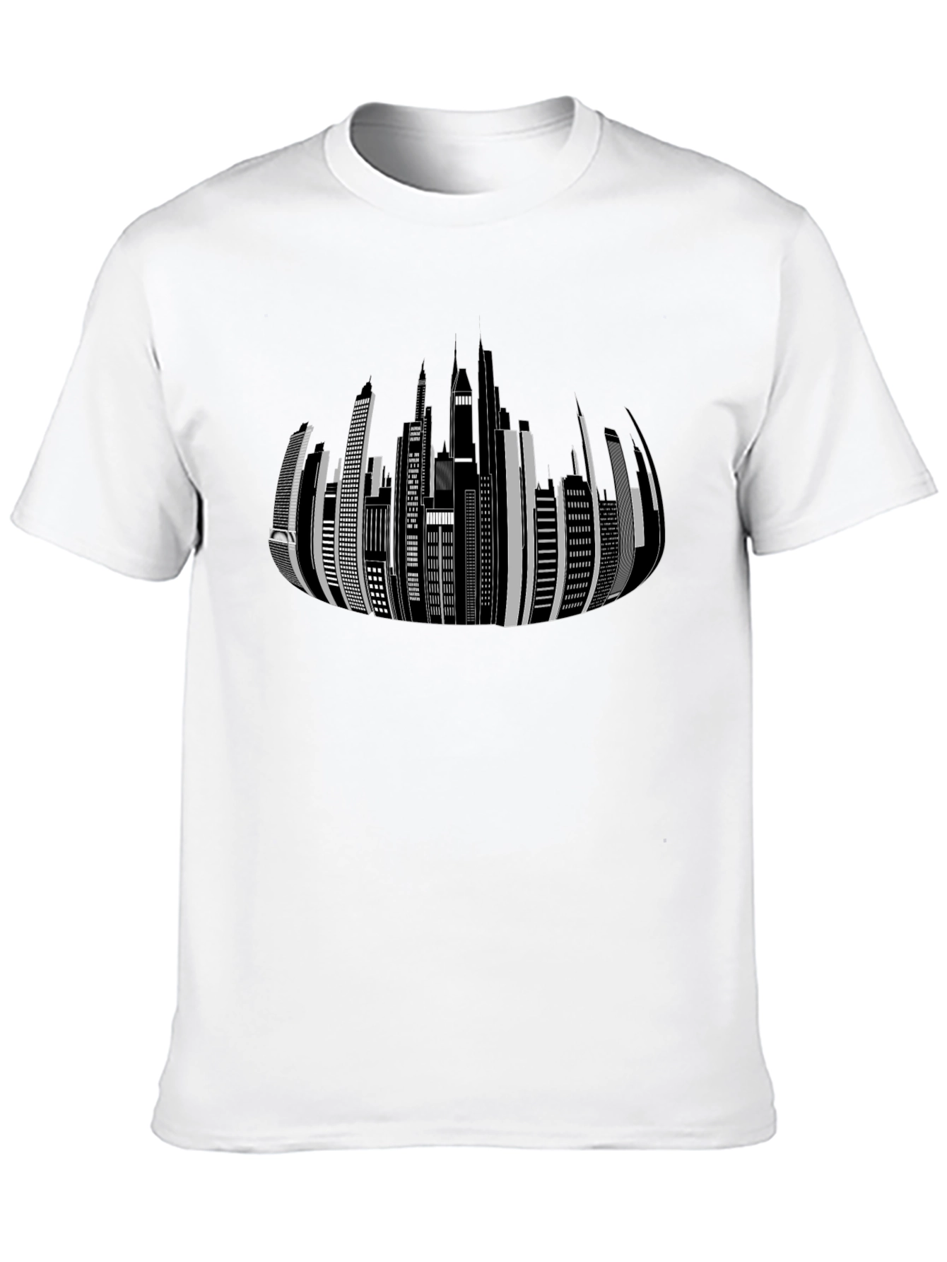 Cityscape Graphic Print Black T-Shirt