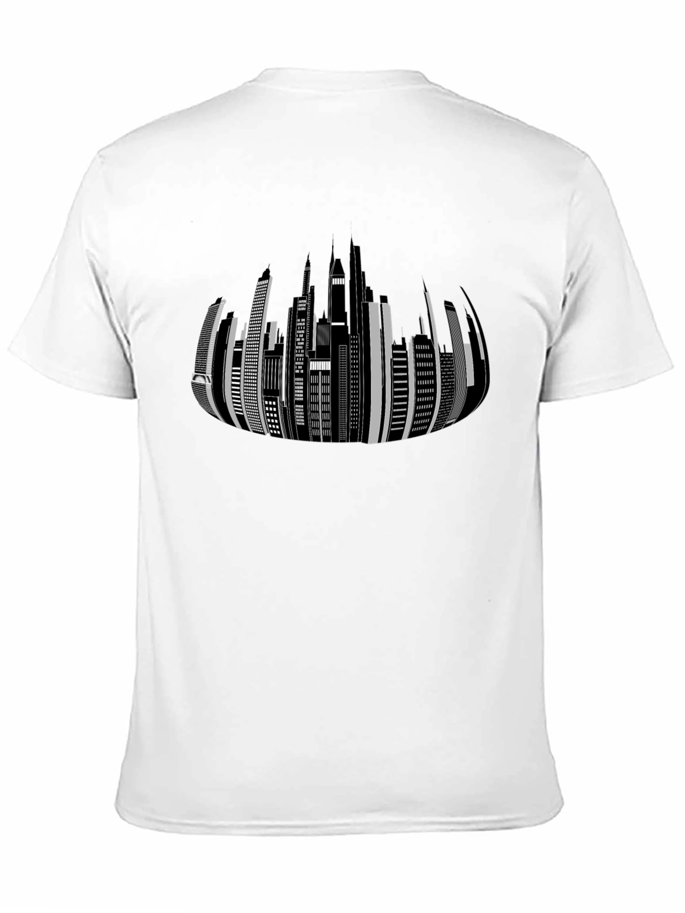 Cityscape Graphic Print Black T-Shirt