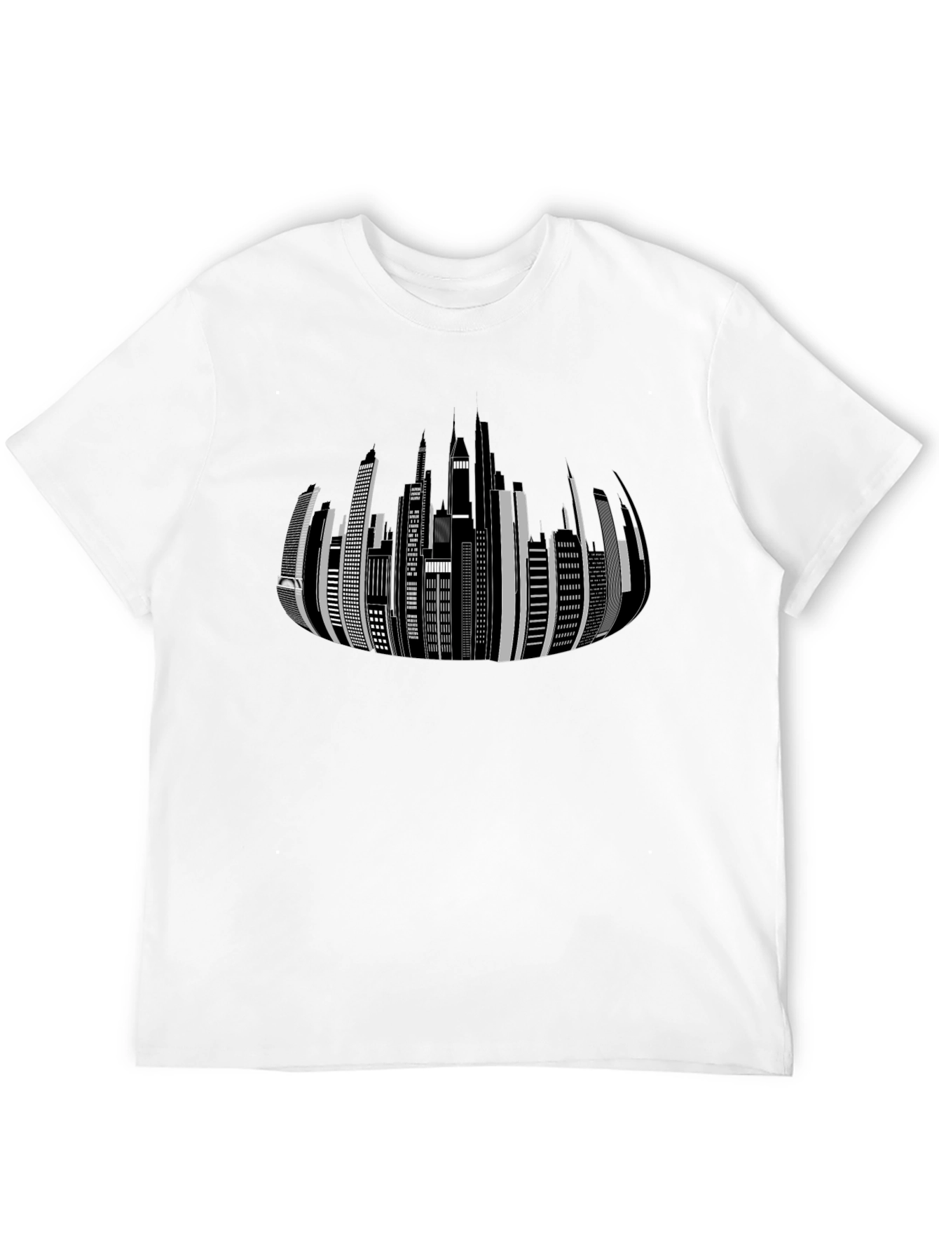 Cityscape Graphic Print Black T-Shirt