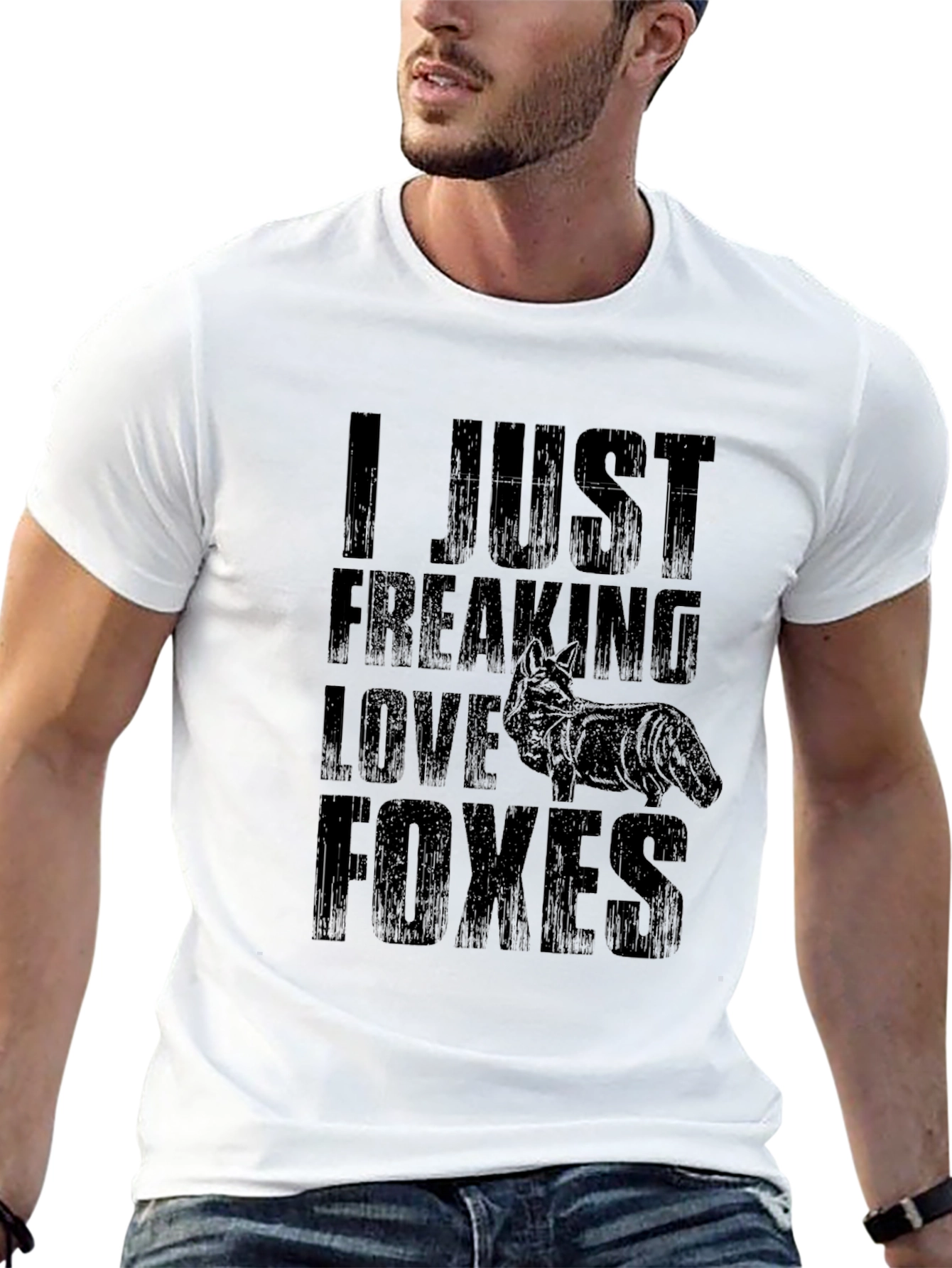 I Love Foxes Graphic Tee - Unisex Black T-Shirt