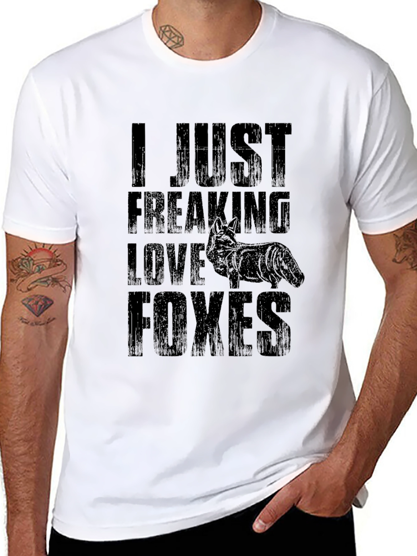 I Love Foxes Graphic Tee - Unisex Black T-Shirt