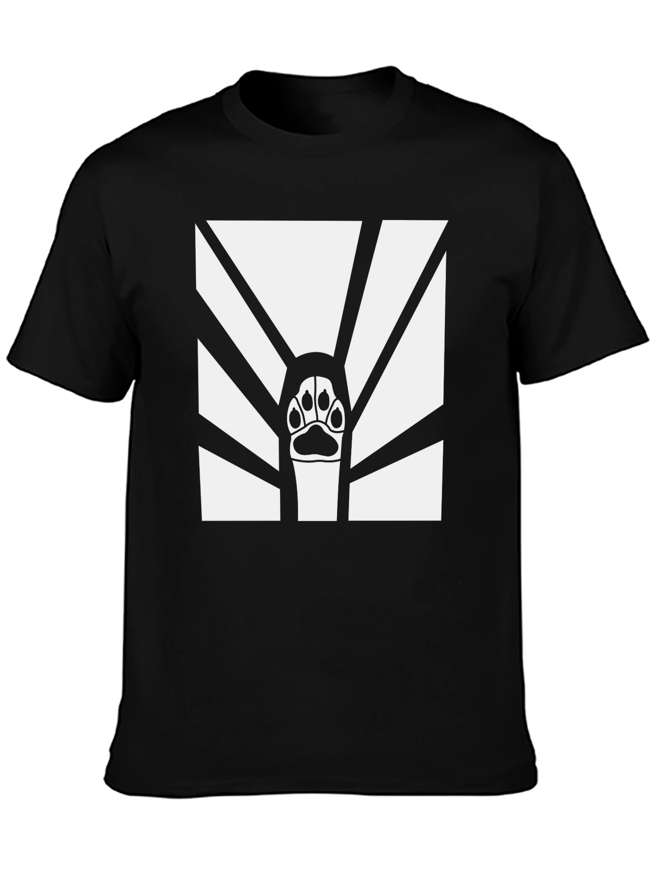 Paw Print Graphic T-Shirt - Black