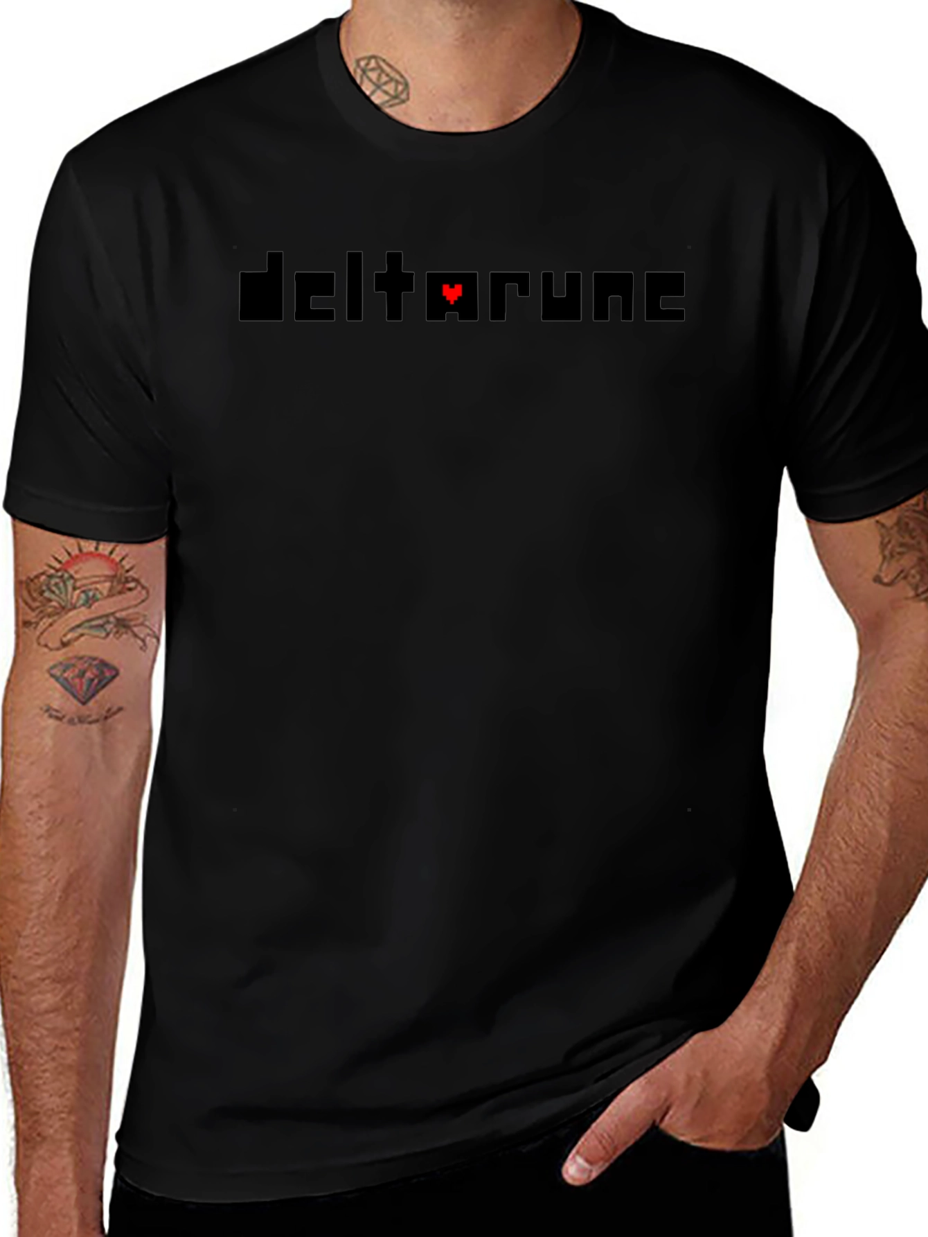 Deltarune Black T-Shirt - Heart Pixel Design