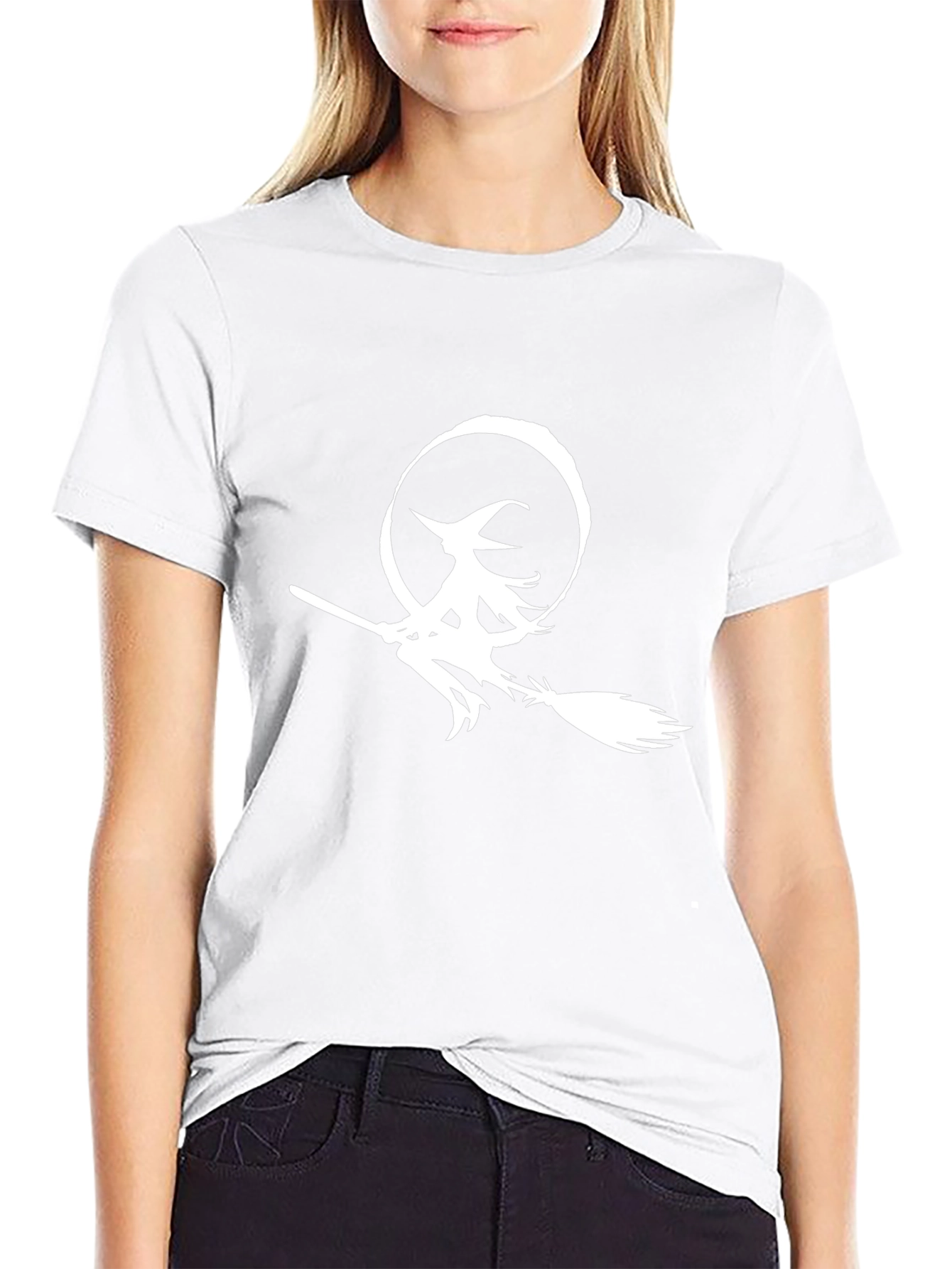 Witch on Broomstick Graphic Tee - Halloween Ready