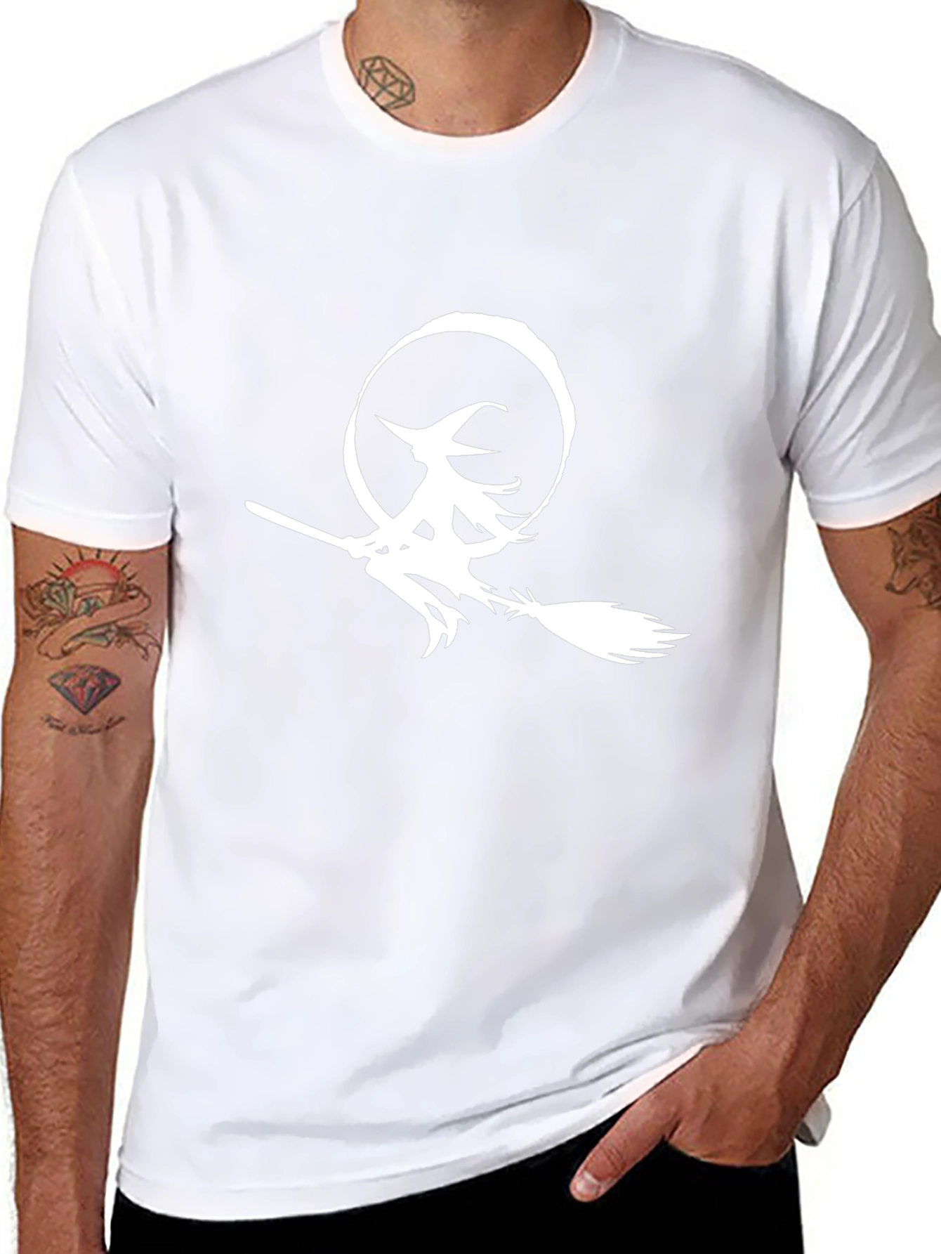 Witch on Broomstick Graphic Tee - Halloween Ready