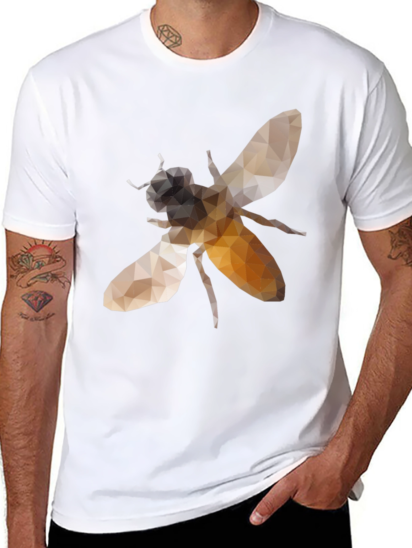 Geometric Bee Graphic T-Shirt