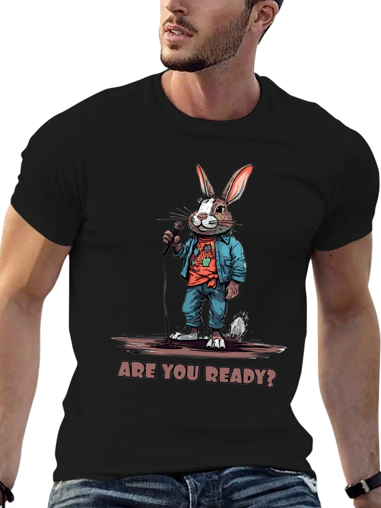 Are You Ready? Bunny Graphic T-Shirt