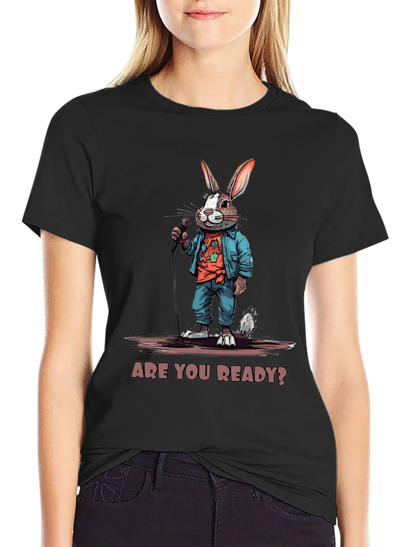 Are You Ready? Bunny Graphic T-Shirt