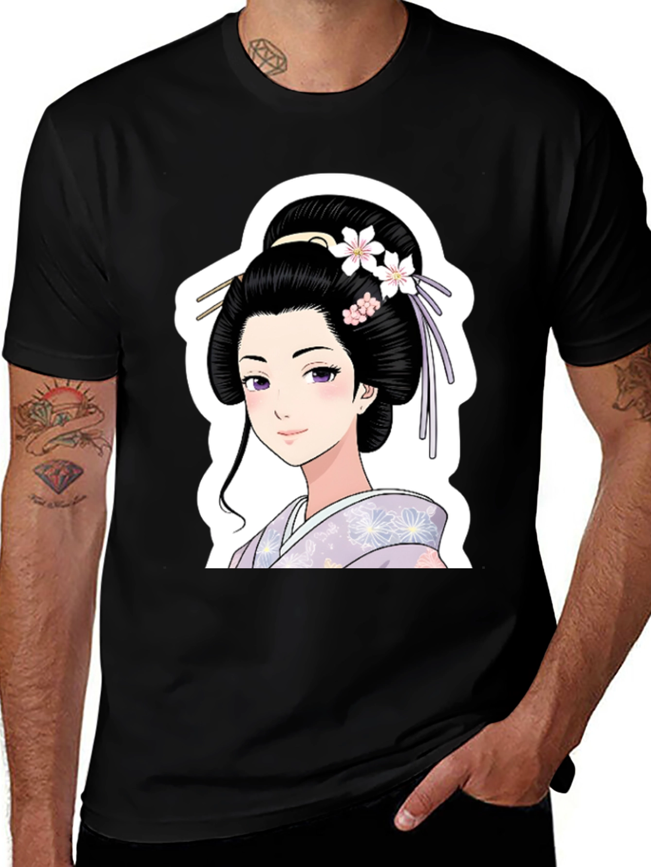 Geisha Graphic Black T-Shirt