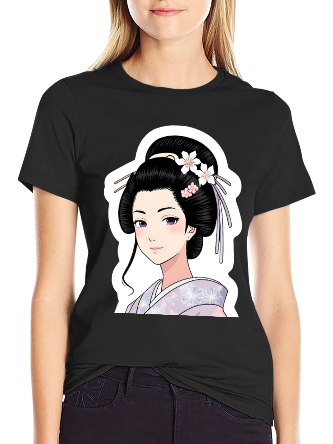 Geisha Graphic Black T-Shirt