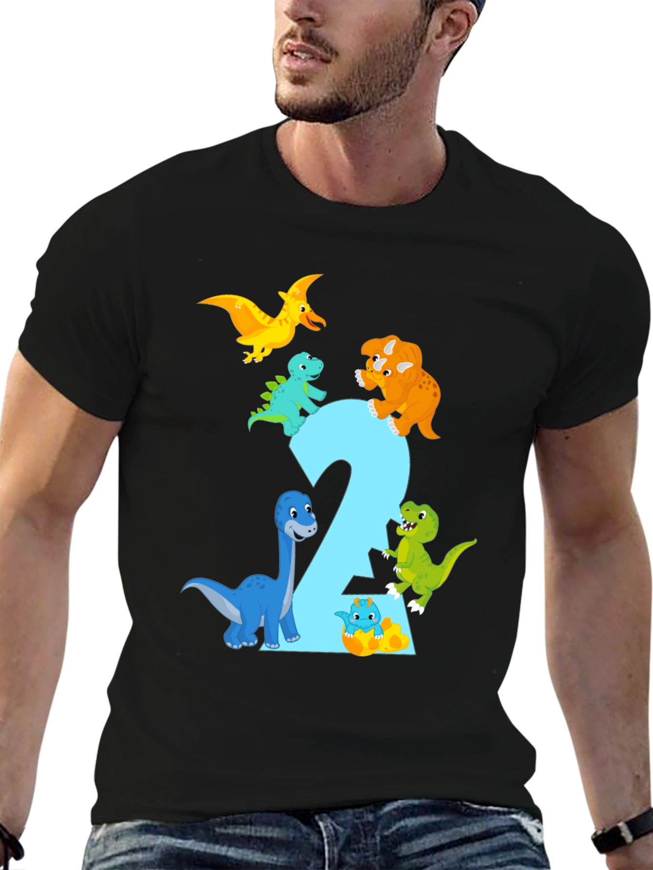 Dinosaur Birthday T-Shirt - Age 2