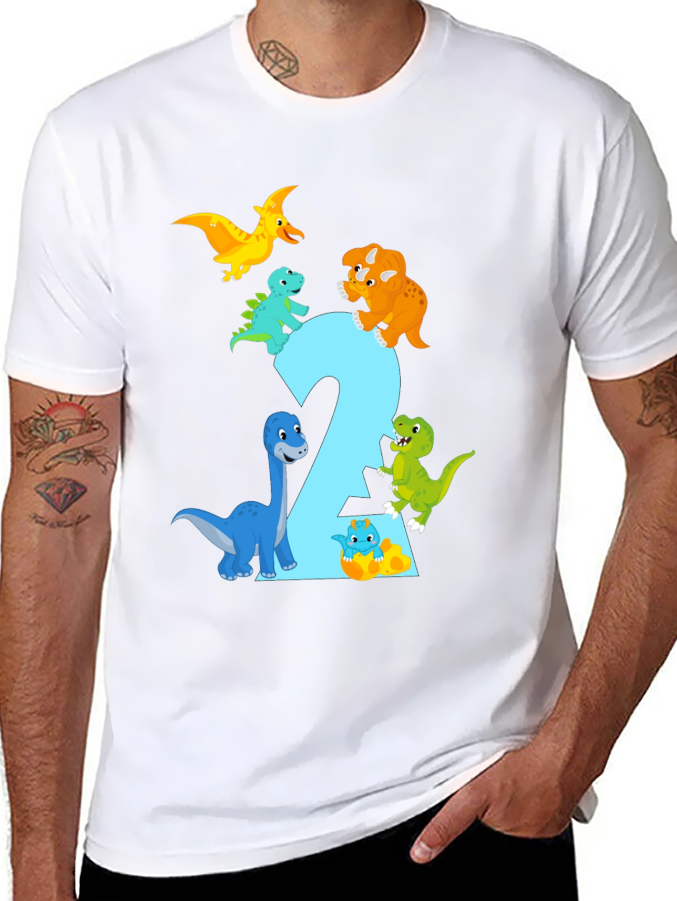 Dinosaur Birthday T-Shirt - Age 2