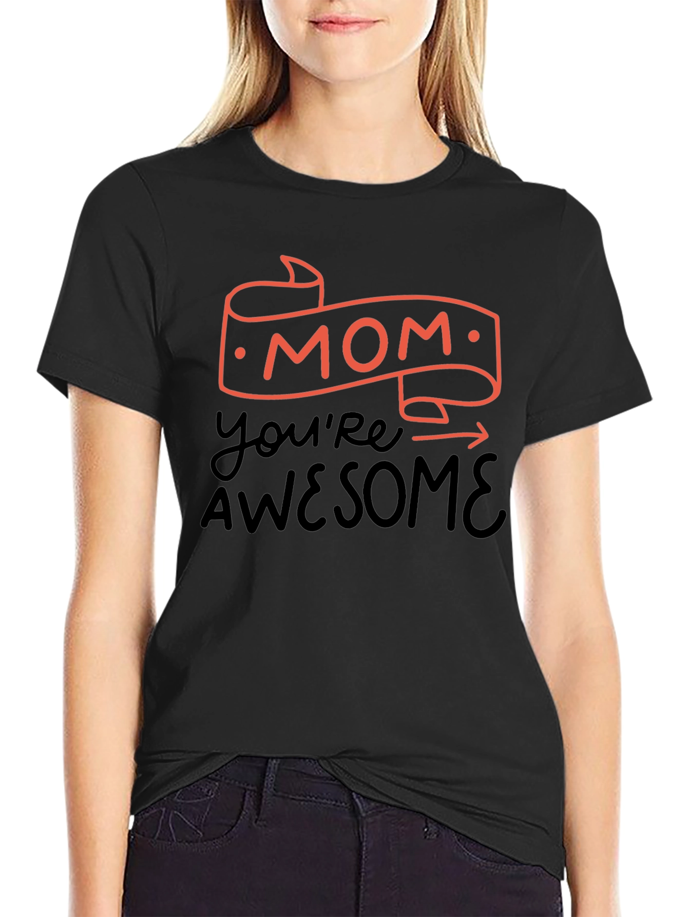 Mom Youre Awesome Black T-Shirt