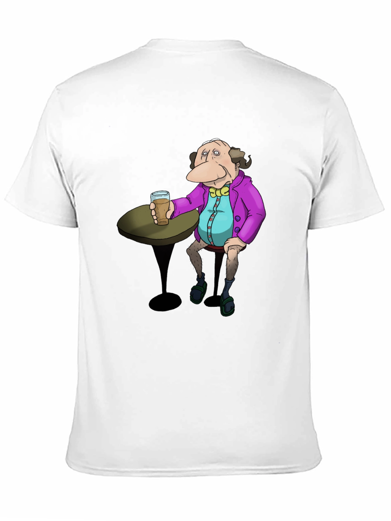Cartoon Character Drink Black T-Shirt