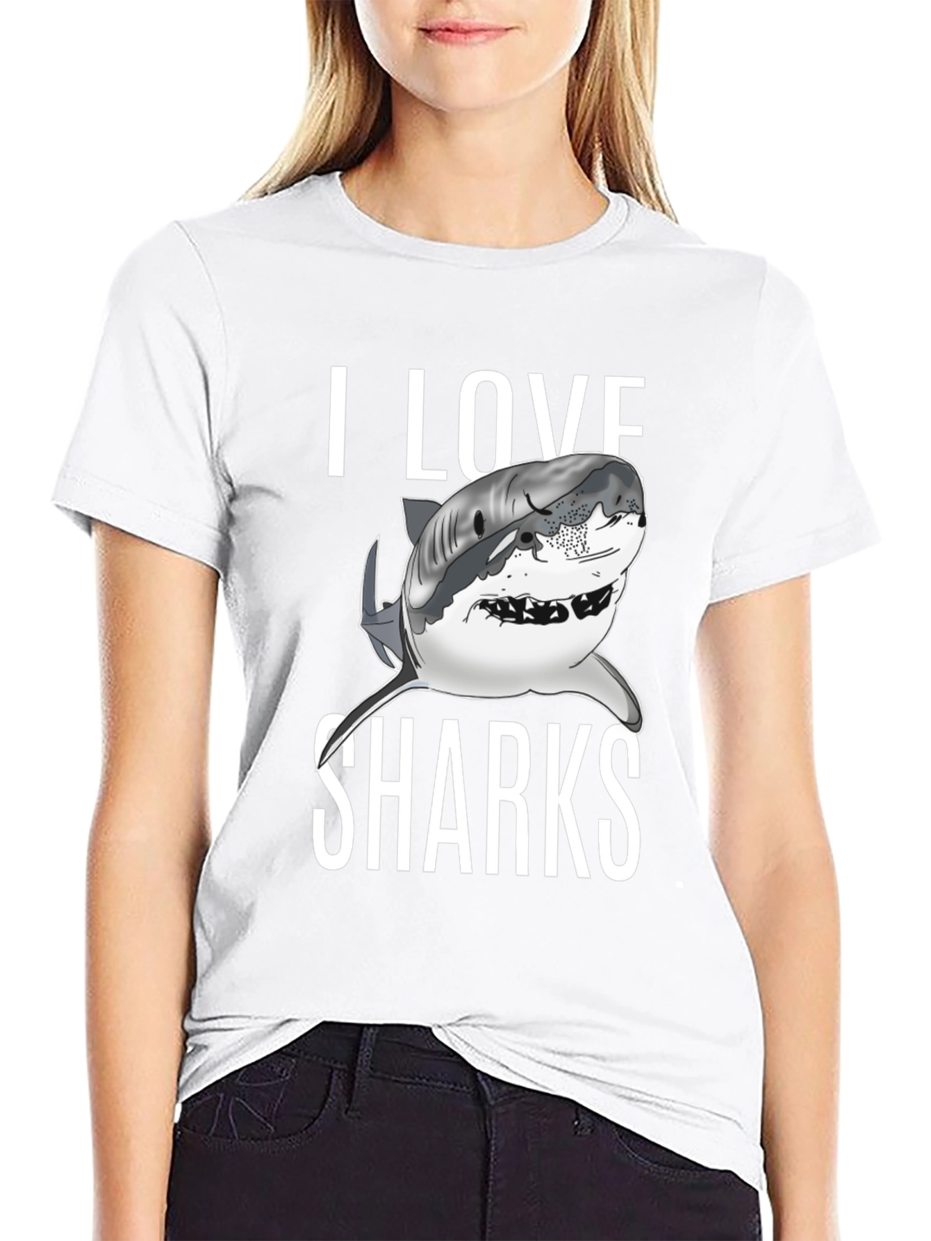 I Love Sharks Graphic T-Shirt