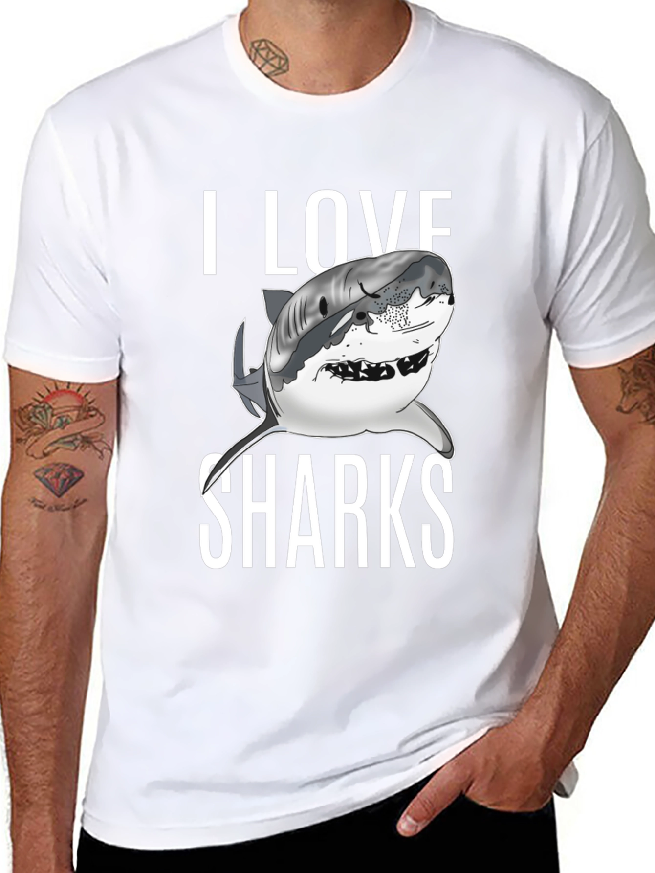 I Love Sharks Graphic T-Shirt
