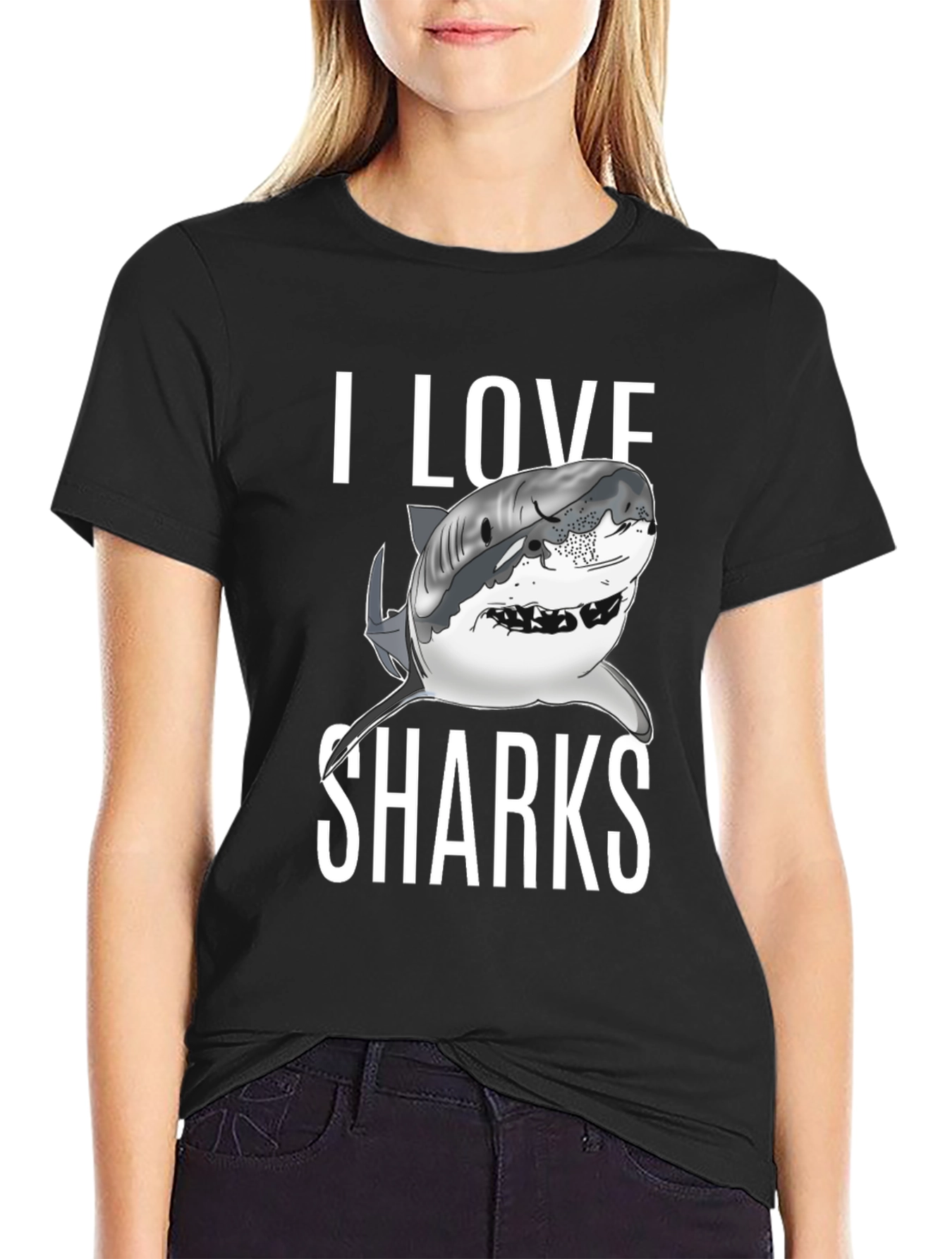 I Love Sharks Graphic T-Shirt