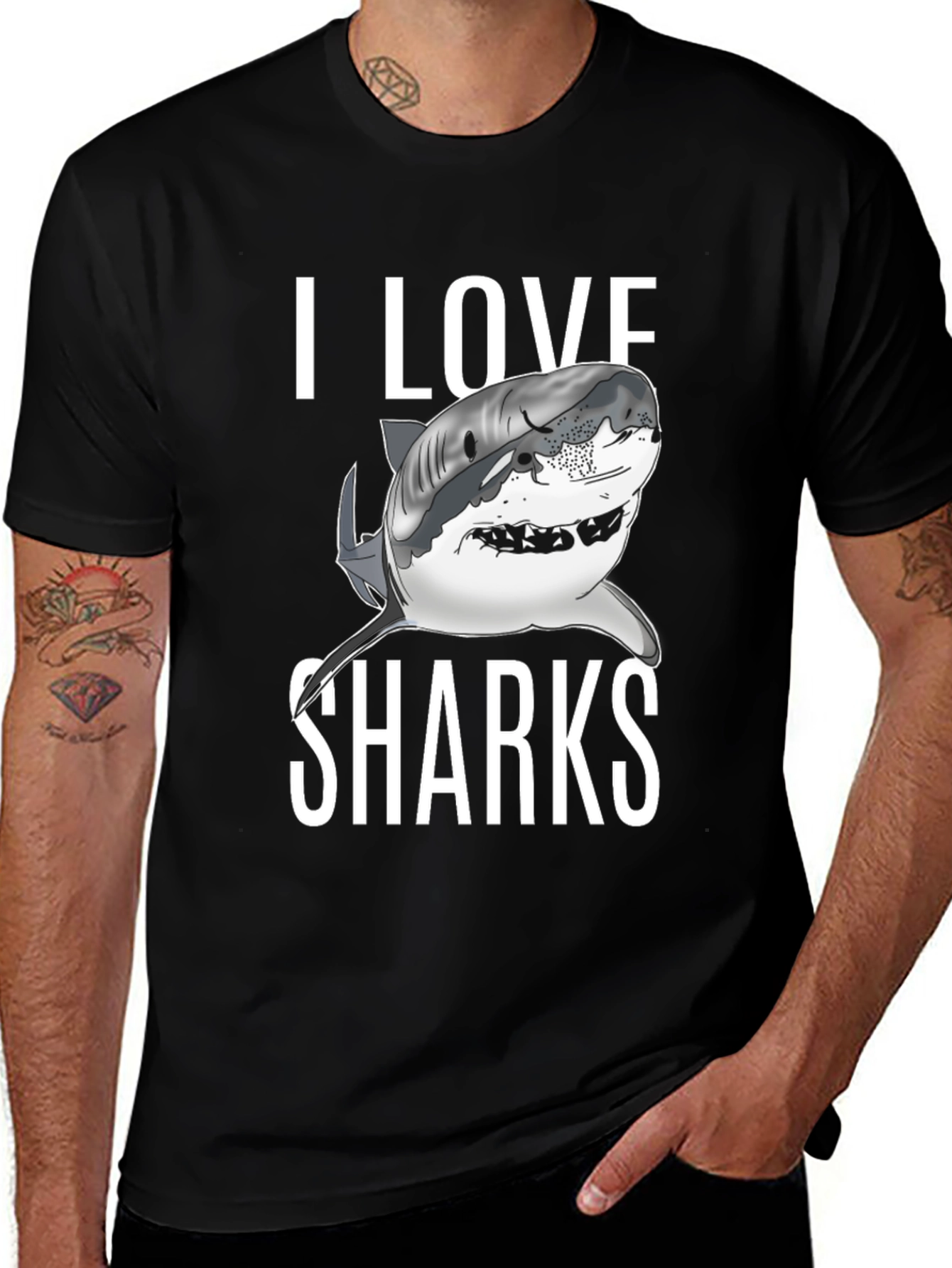 I Love Sharks Graphic T-Shirt