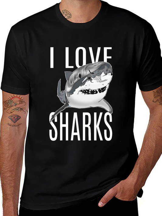 I Love Sharks Graphic T-Shirt