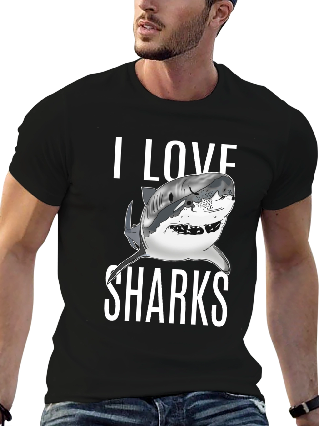 I Love Sharks Graphic T-Shirt