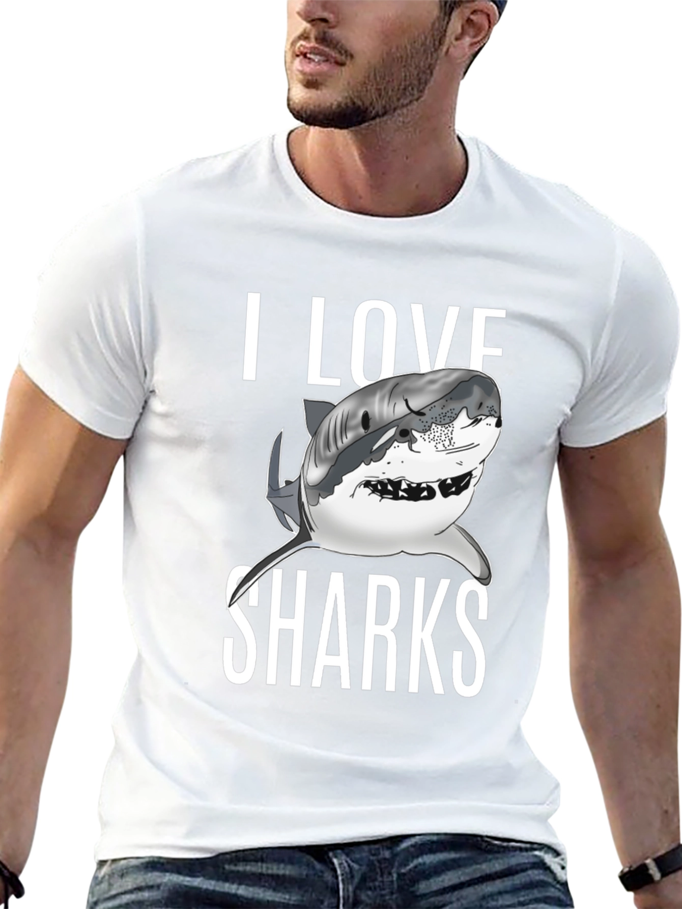 I Love Sharks Graphic T-Shirt