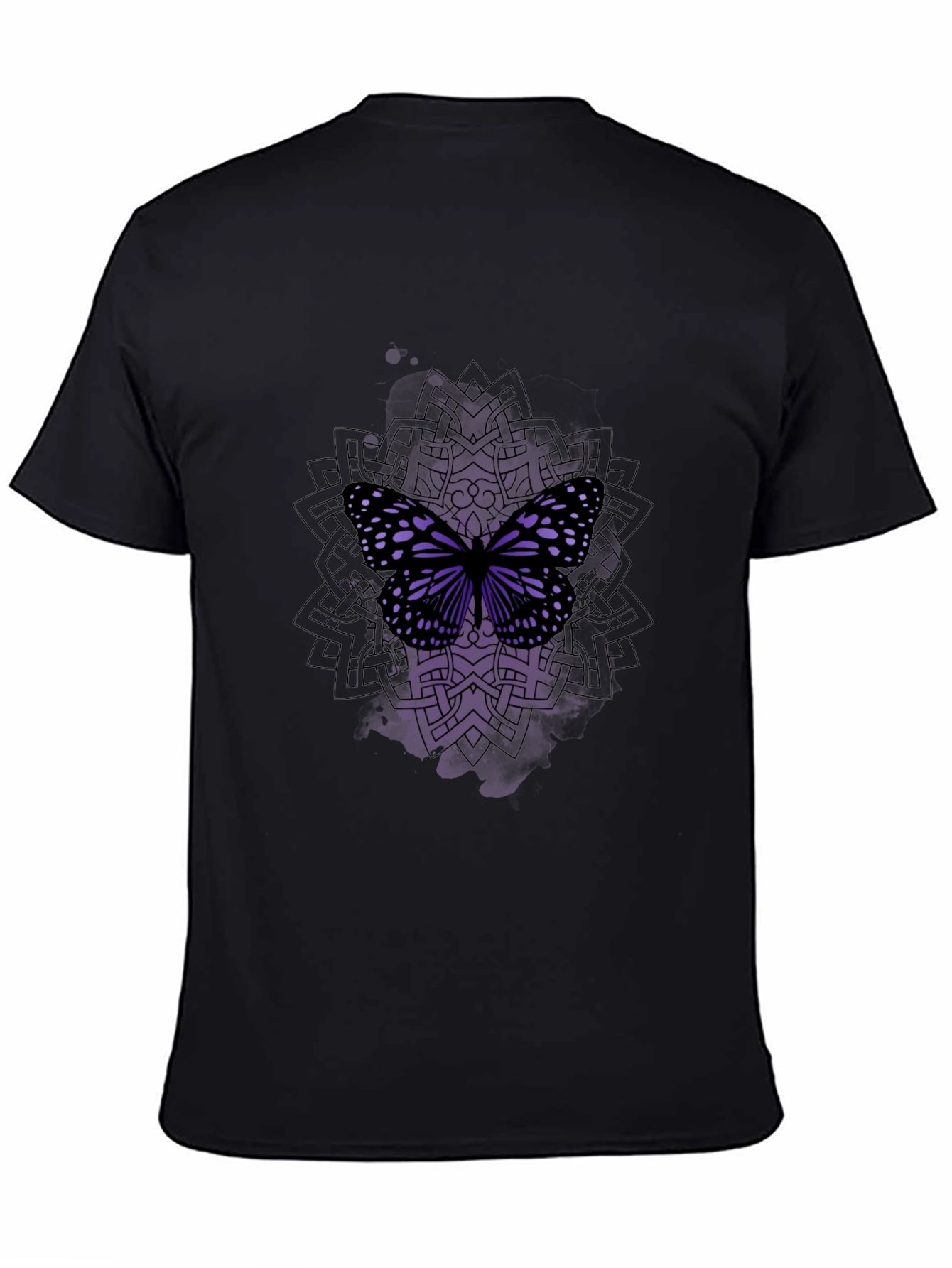 Butterfly Mandala Black T-Shirt