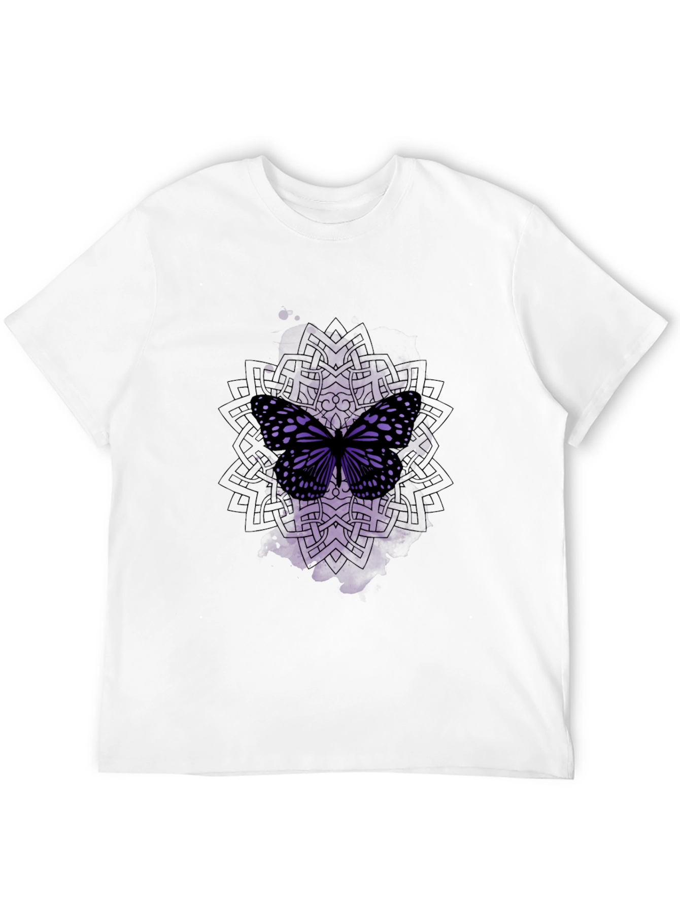 Butterfly Mandala Black T-Shirt
